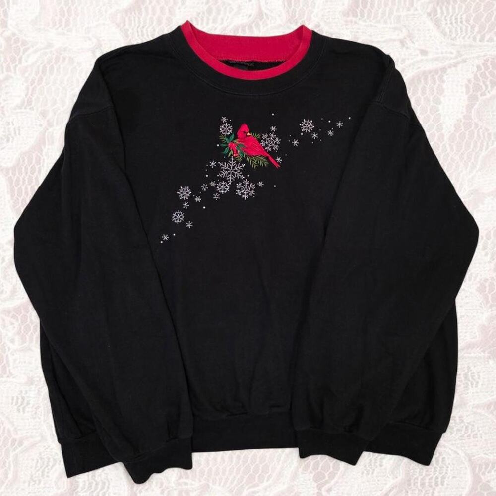 Vintage cardinal snowflake crewneck sweatshirt